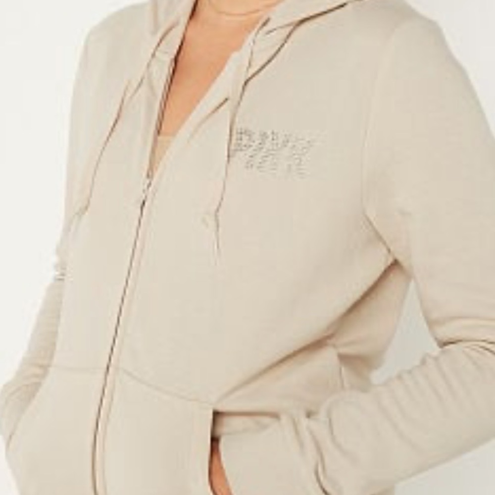 XL Victoria’s Secret PINK Fleece Zip-Up Rhinestone Hoodie